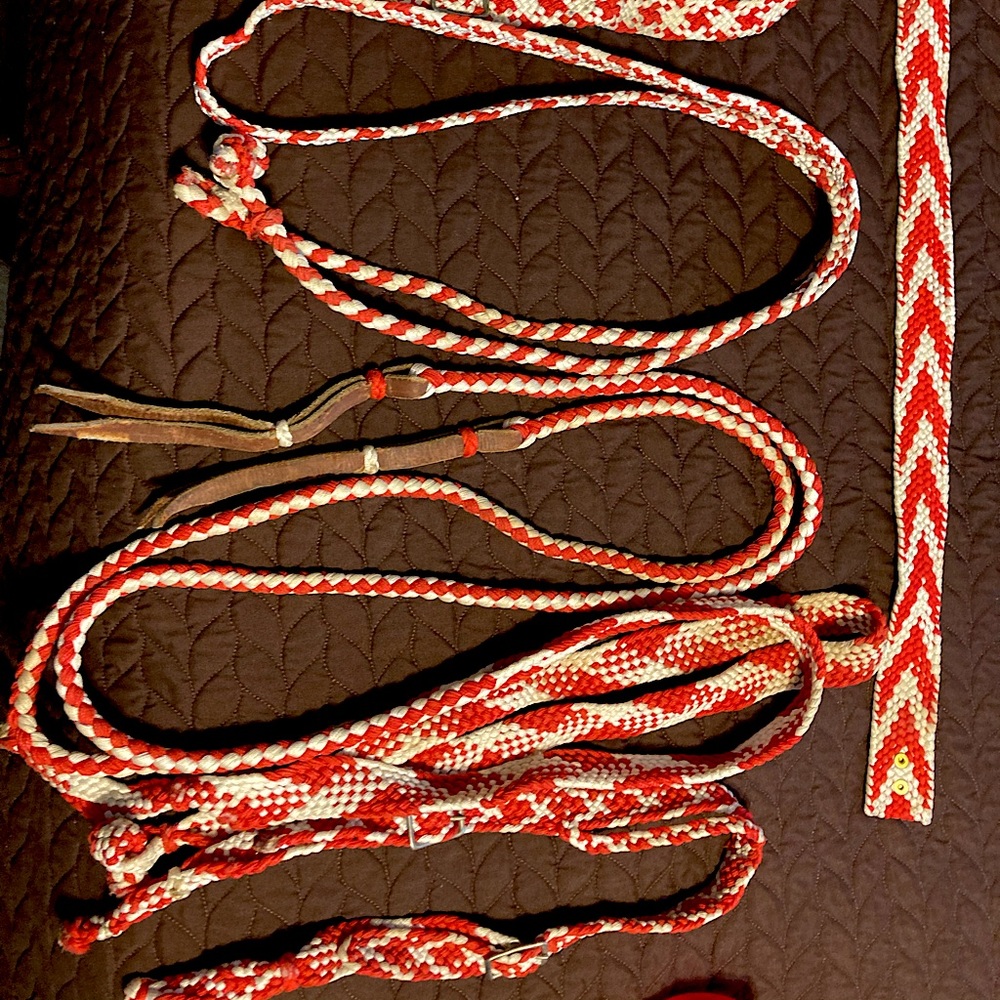 Braided Red and White Tack Set